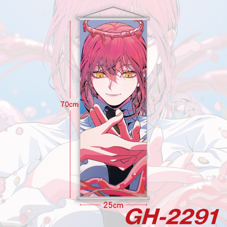 Chainsawman Plastic Rod Cloth Small Hanging Canvas Painting Wall Scroll 25x70cm price for 5 pcs