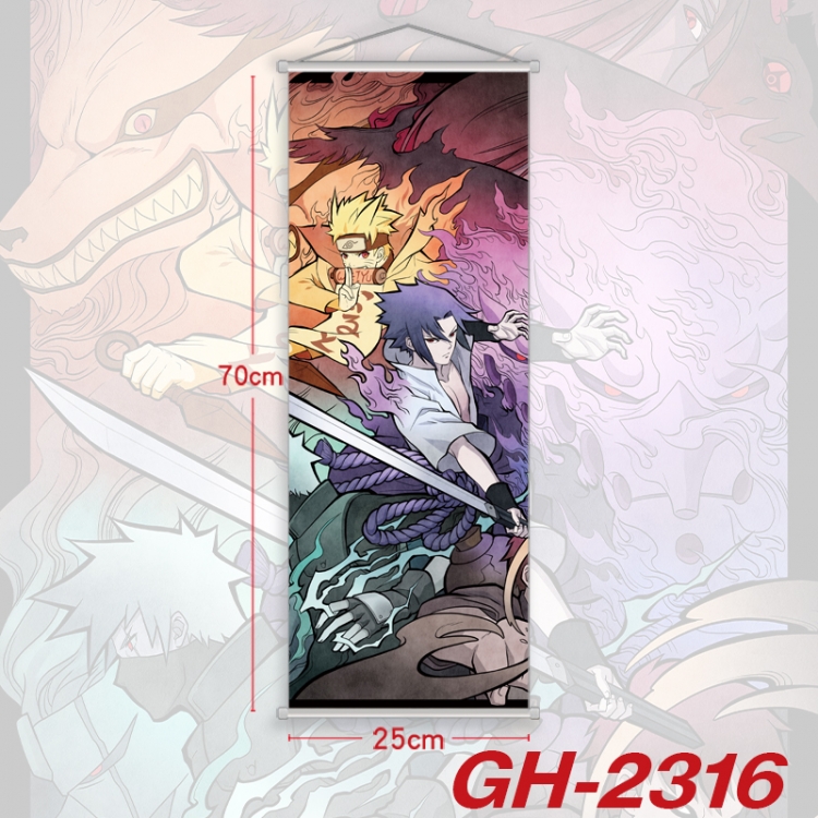 Naruto Plastic Rod Cloth Small Hanging Canvas Painting Wall Scroll 25x70cm price for 5 pcs