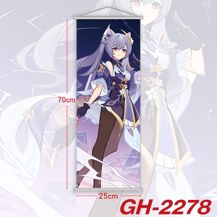 Genshin Impact Plastic Rod Cloth Small Hanging Canvas Painting Wall Scroll 25x70cm price for 5 pcs