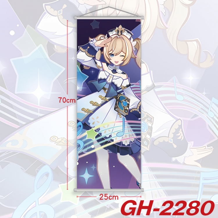 Genshin Impact Plastic Rod Cloth Small Hanging Canvas Painting Wall Scroll 25x70cm price for 5 pcs