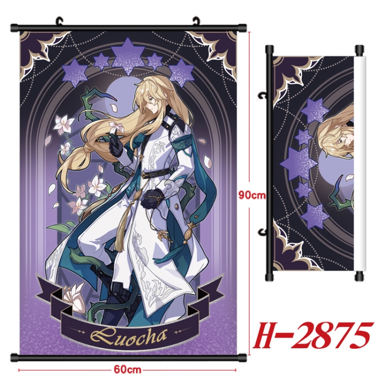 Honkai: Star Rail Anime Black Plastic Rod Canvas Painting Wall Scroll 60X90CM