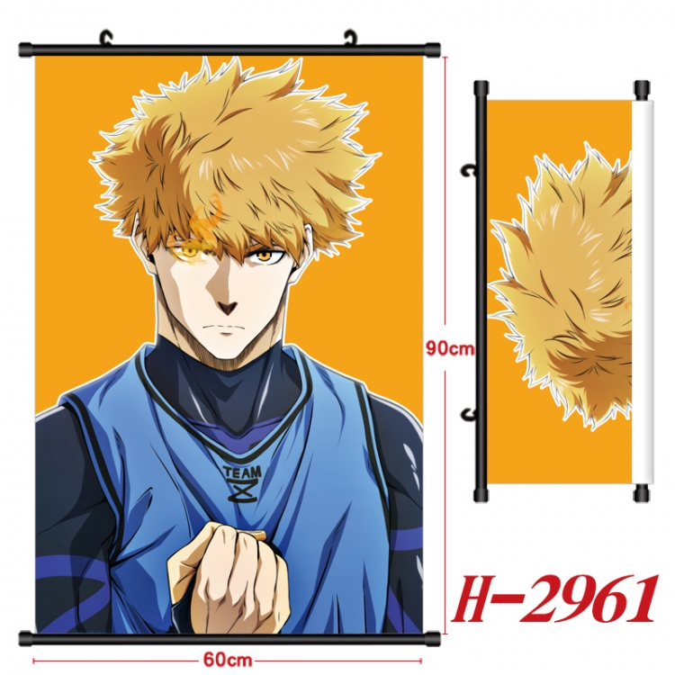 BLUE LOCK Anime Black Plastic Rod Canvas Painting Wall Scroll 60X90CM