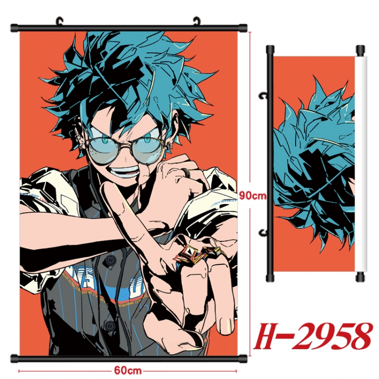 My Hero Academia Anime Black Plastic Rod Canvas Painting Wall Scroll 60X90CM