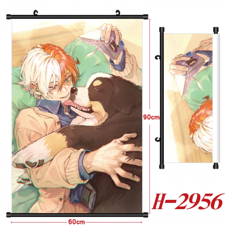 My Hero Academia Anime Black Plastic Rod Canvas Painting Wall Scroll 60X90CM