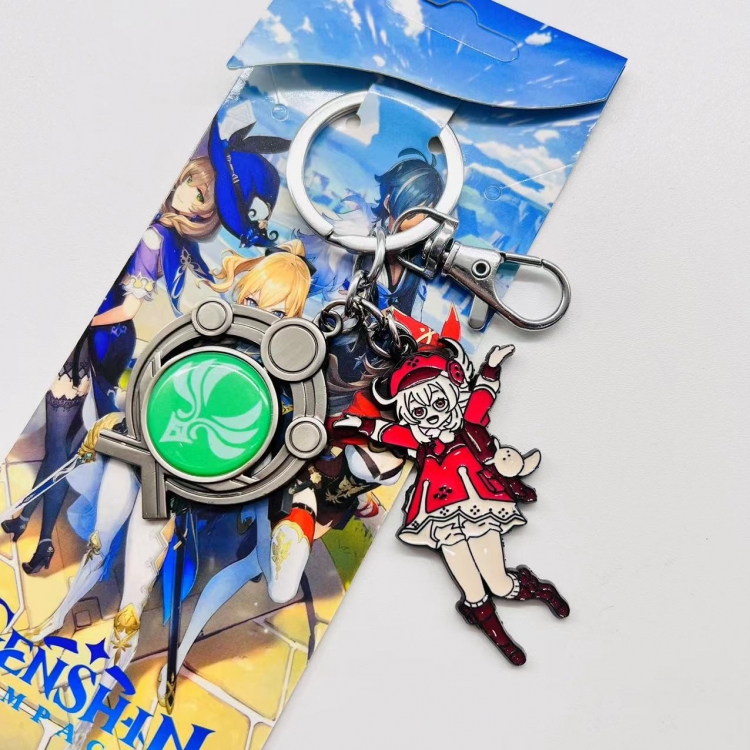 Genshin Impact Anime character 2 pendant metal keychain backpack pendant  2452