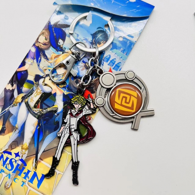 Genshin Impact Anime character 2 pendant metal keychain backpack pendant 2448