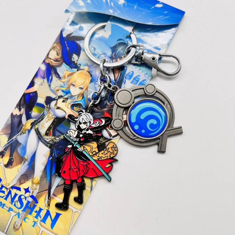 Genshin Impact Anime character 2 pendant metal keychain backpack pendant 2500