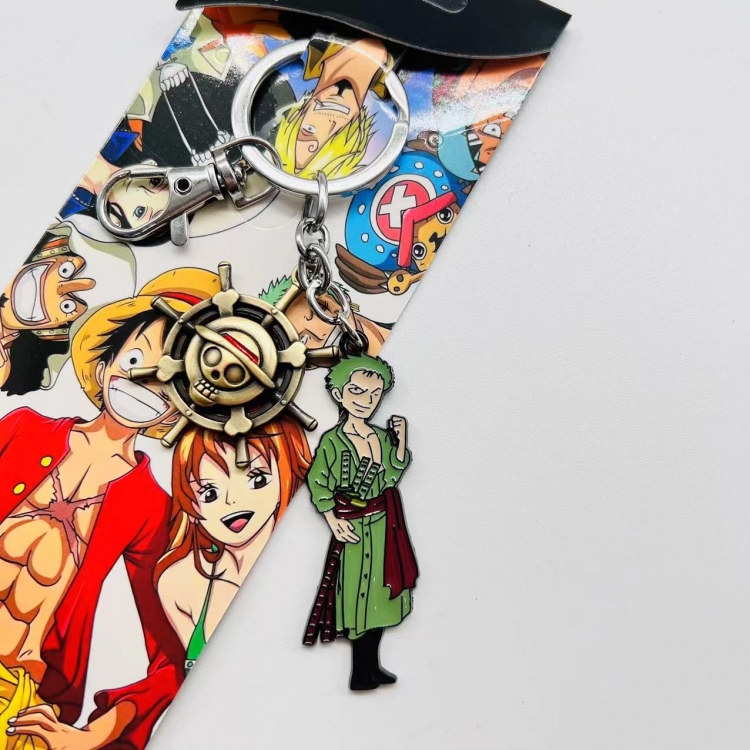 One Piece Anime character 2 pendant metal  keychain backpack pendant