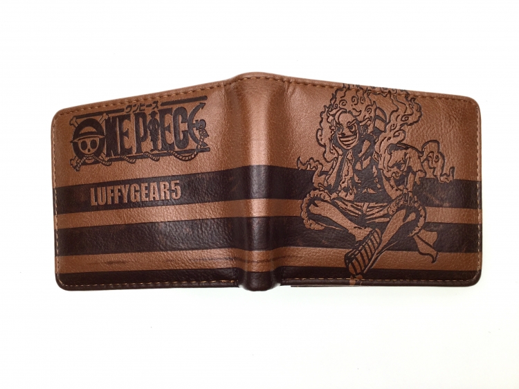 One Piece  Half fold embossed short leather wallet 11X10CM