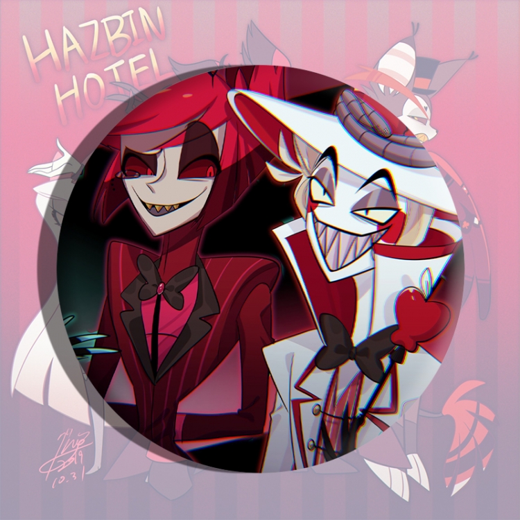 Hazbin Hotel Anime tinplate brooch badge price for 5 pcs