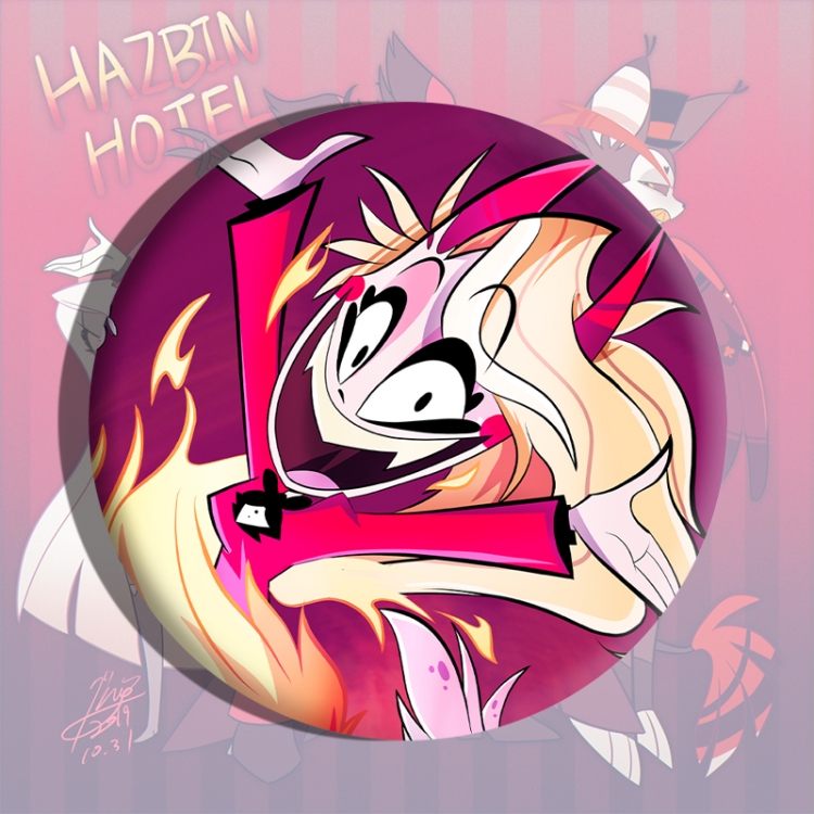 Hazbin Hotel Anime tinplate brooch badge price for 5 pcs