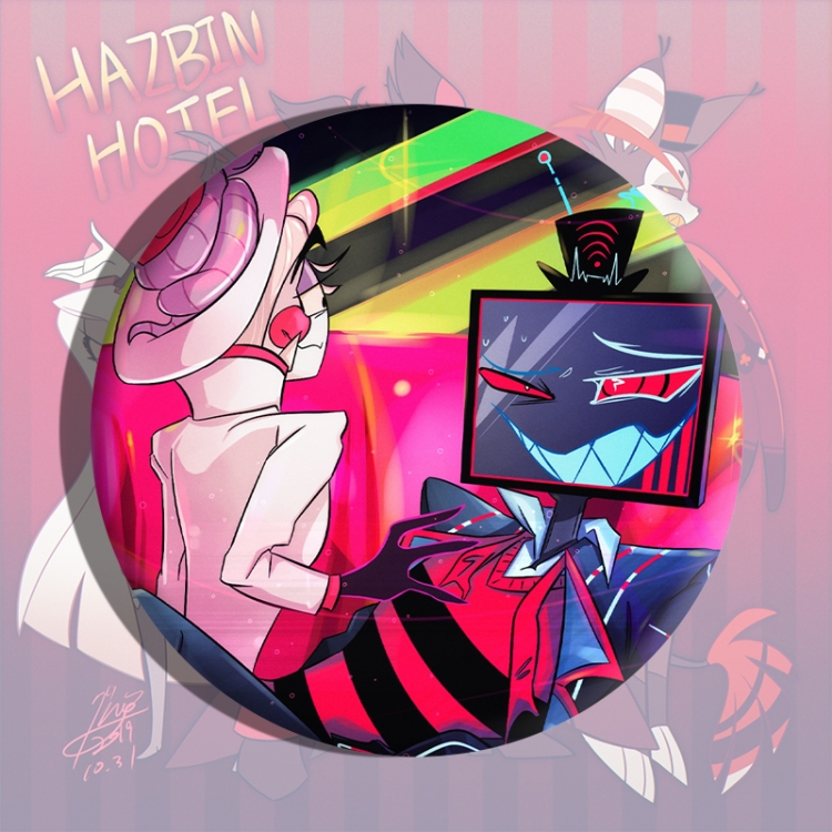 Hazbin Hotel Anime tinplate brooch badge price for 5 pcs