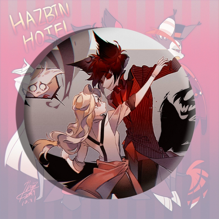 Hazbin Hotel Anime tinplate brooch badge price for 5 pcs