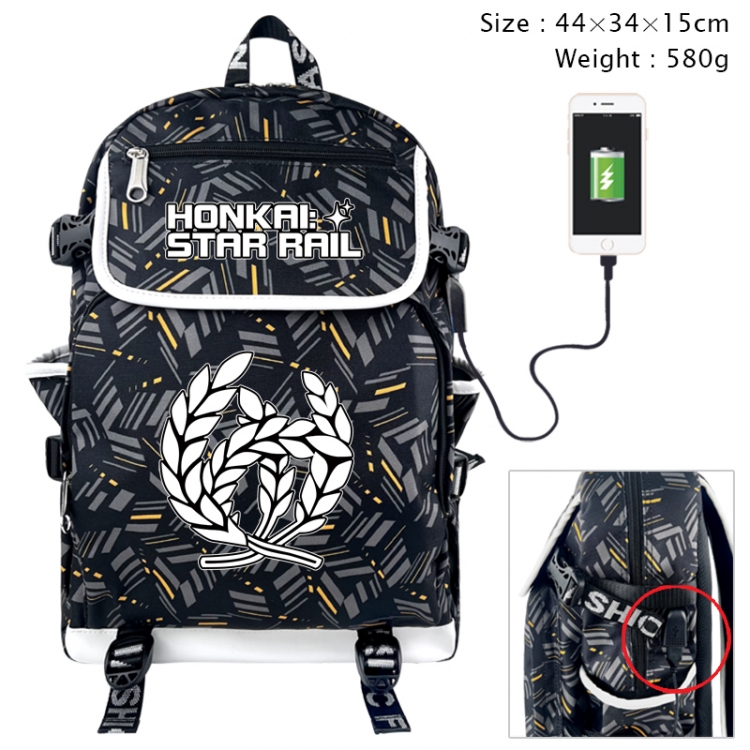 Honkai: Star Rail Anime color shading data line backpack 44X34X15CM