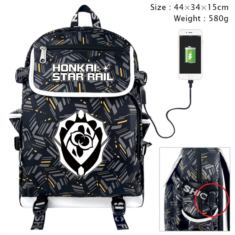Honkai: Star Rail Anime color shading data line backpack 44X34X15CM