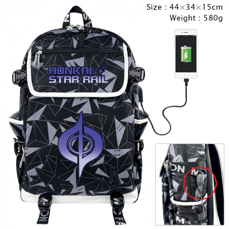 Honkai: Star Rail Anime color shading data line backpack 44X34X15CM