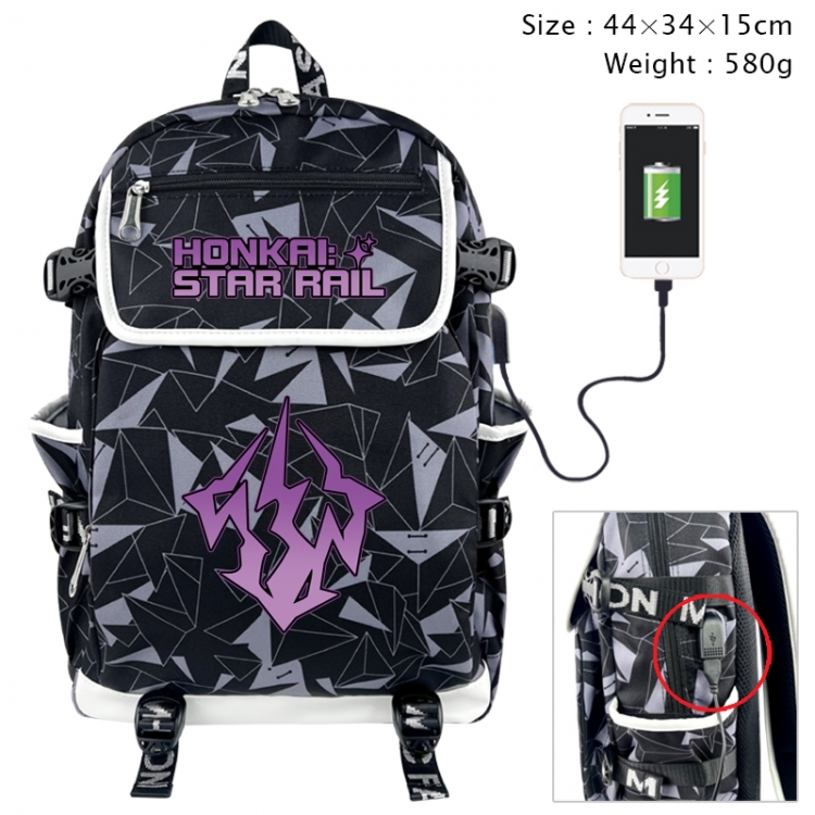 Honkai: Star Rail Anime color shading data line backpack 44X34X15CM