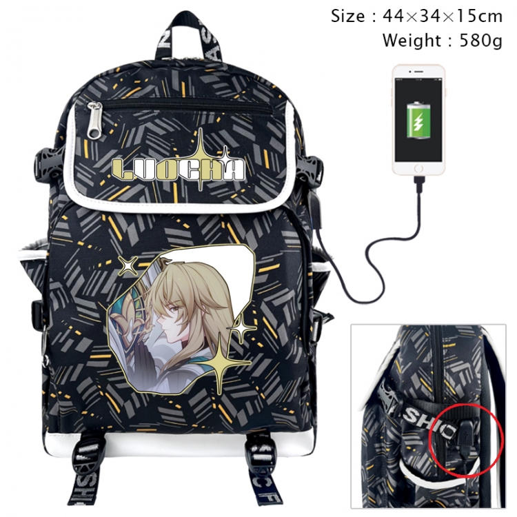 Honkai: Star Rail Anime color shading data line backpack 44X34X15CM