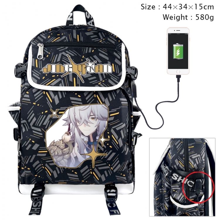 Honkai: Star Rail Anime color shading data line backpack 44X34X15CM