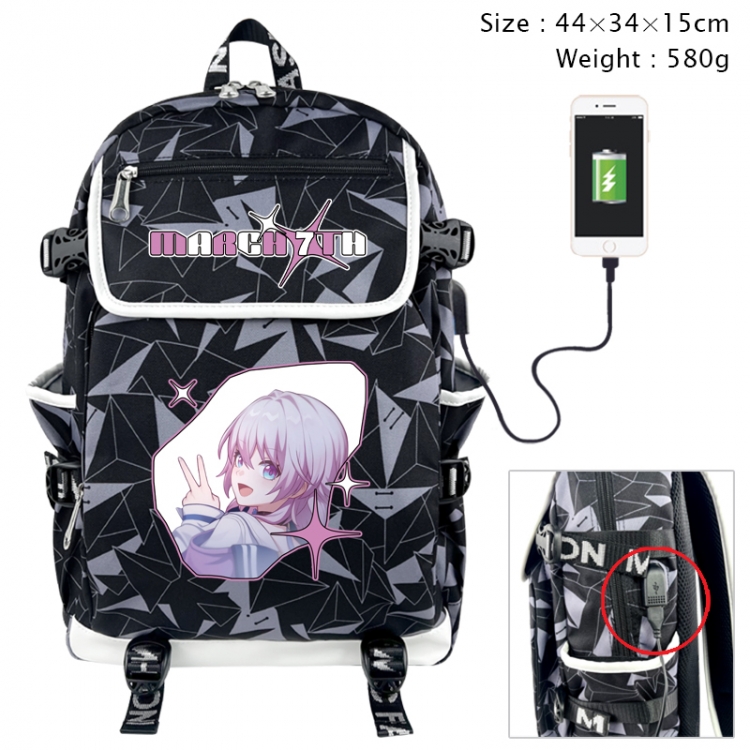 Honkai: Star Rail Anime color shading data line backpack 44X34X15CM