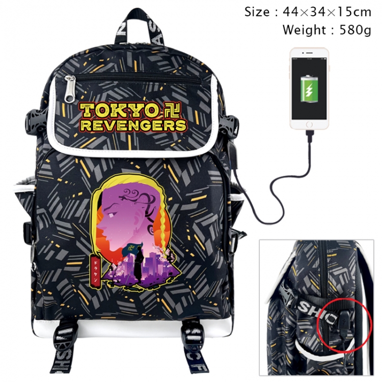 Tokyo Revengers Anime color shading data line backpack 44X34X15CM