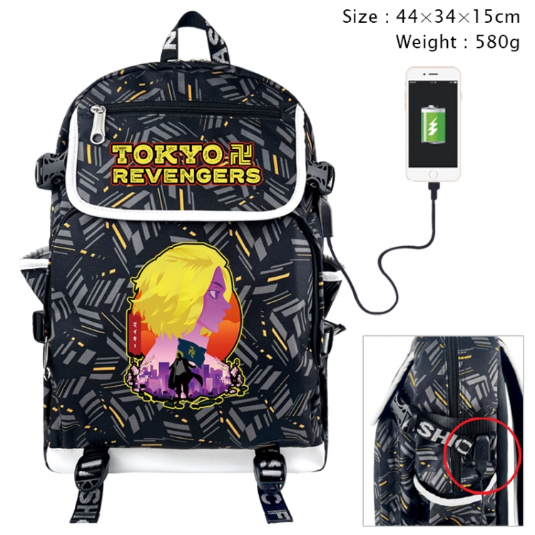 Tokyo Revengers Anime color shading data line backpack 44X34X15CM