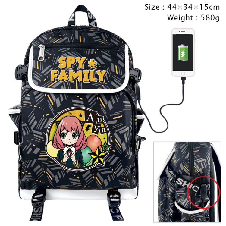 SPYxFAMILY Anime color shading data line backpack 44X34X15CM