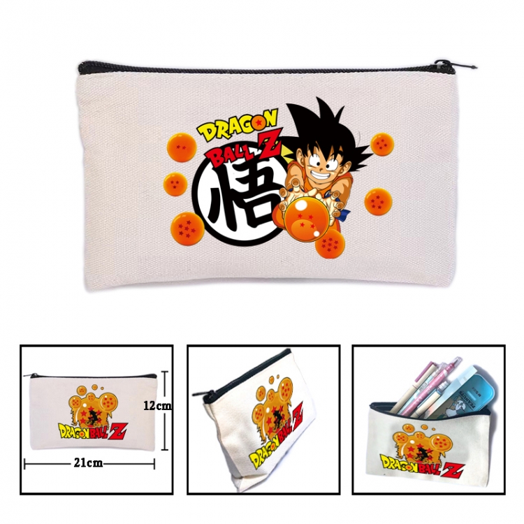DRAGON BALL Anime canvas minimalist printed pencil case storage bag 21X12cm
