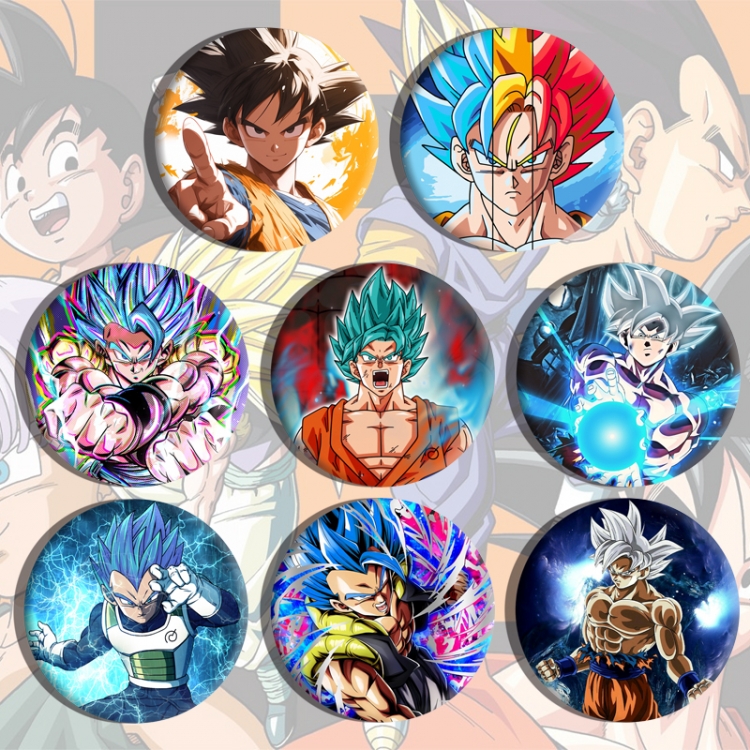 DRAGON BALL Anime tinplate brooch badge a set of 8