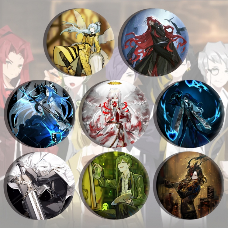 Library Of Ruina  Anime tinplate brooch badge a set of 8