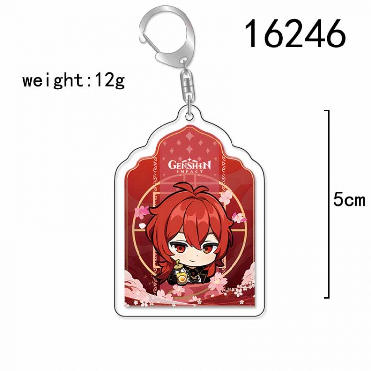 Genshin Impact Anime Acrylic Keychain Charm price for 5 pcs