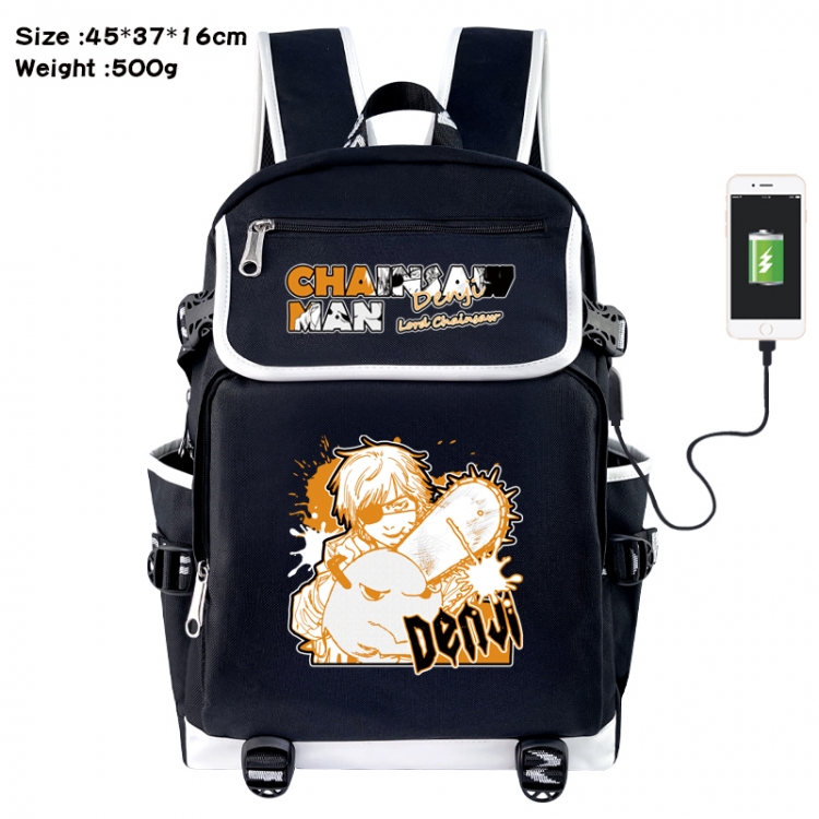 Chainsawman Anime Flip Data Cable USB Backpack School Bag 45X37X16CM