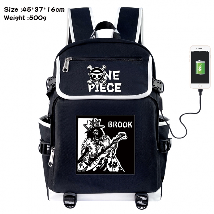 One Piece Anime Flip Data Cable USB Backpack School Bag 45X37X16CM