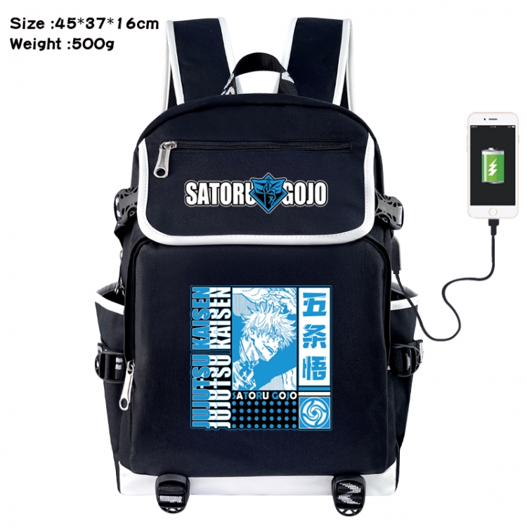 Jujutsu Kaisen Anime Flip Data Cable USB Backpack School Bag 45X37X16CM