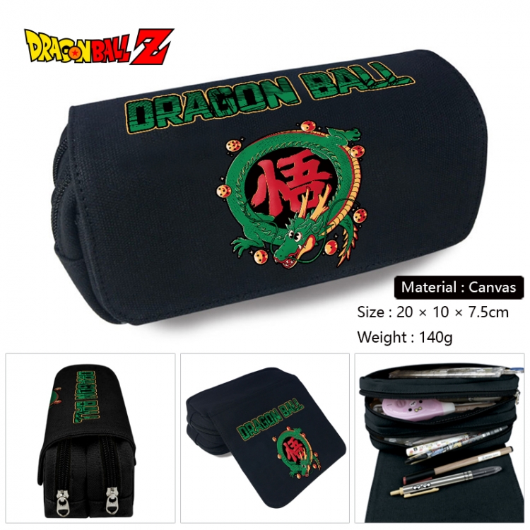 DRAGON BALL Anime Multi-Function Double Zipper Canvas Cosmetic Bag Pen Case 20x10x7.5cm
