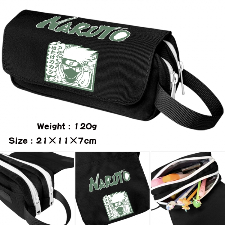 Naruto Anime waterproof canvas portable double-layer pencil bag cosmetic bag 21x11x7cm
