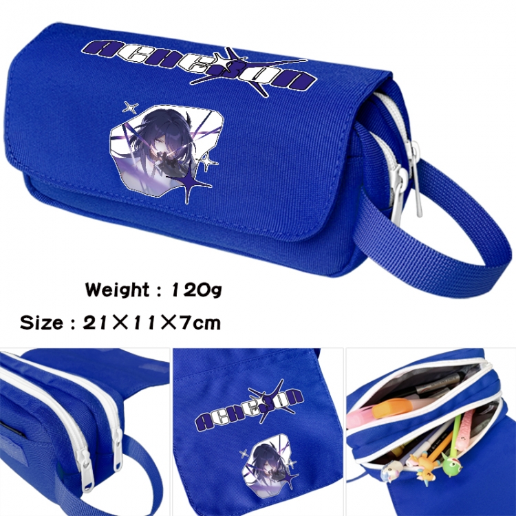 Honkai: Star Rail Anime waterproof canvas portable double-layer pencil bag cosmetic bag 21x11x7cm