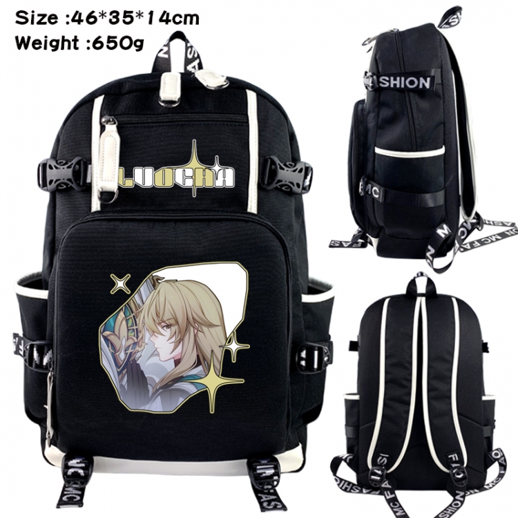 Honkai: Star Rail Data USB backpack Cartoon printed student backpack 46X35X14CM 650G