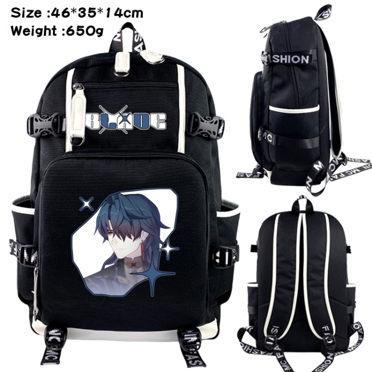 Honkai: Star Rail Data USB backpack Cartoon printed student backpack 46X35X14CM 650G