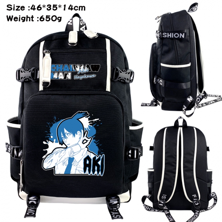 Chainsawman Data USB backpack Cartoon printed student backpack 46X35X14CM 650G