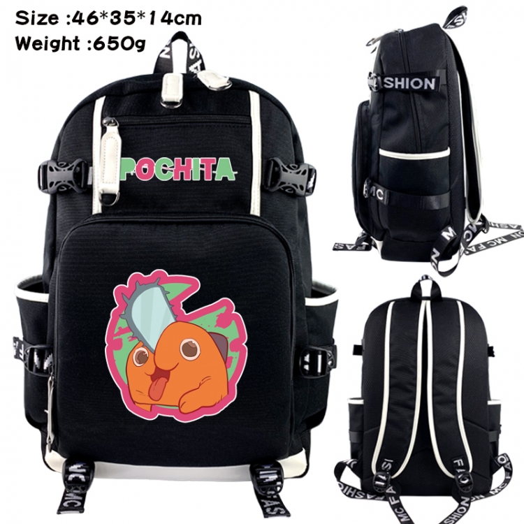 Chainsawman Data USB backpack Cartoon printed student backpack 46X35X14CM 650G