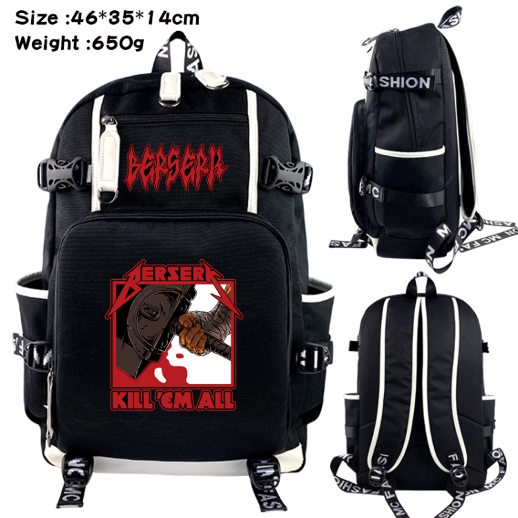 Berserk Data USB backpack Cartoon printed student backpack 46X35X14CM 650G