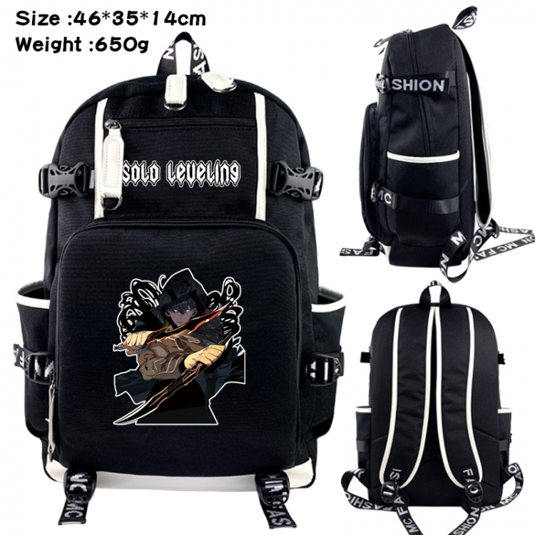 Solo Leveling:Arise Data USB backpack Cartoon printed student backpack 46X35X14CM 650G