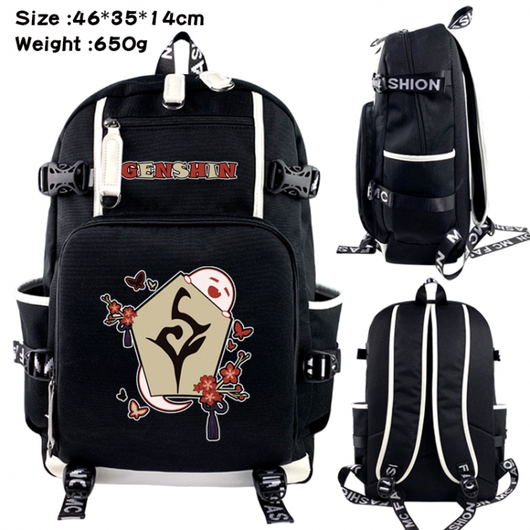 Genshin Impact Data USB backpack Cartoon printed student backpack 46X35X14CM 650G