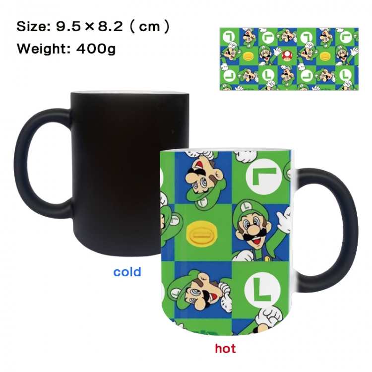 Super Mario Anime peripherals color changing ceramic cup tea cup mug 9.5X8.2cm