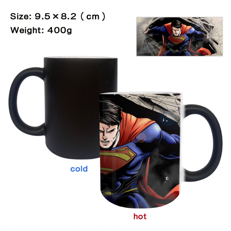 Superman Anime peripherals color changing ceramic cup tea cup mug 9.5X8.2cm