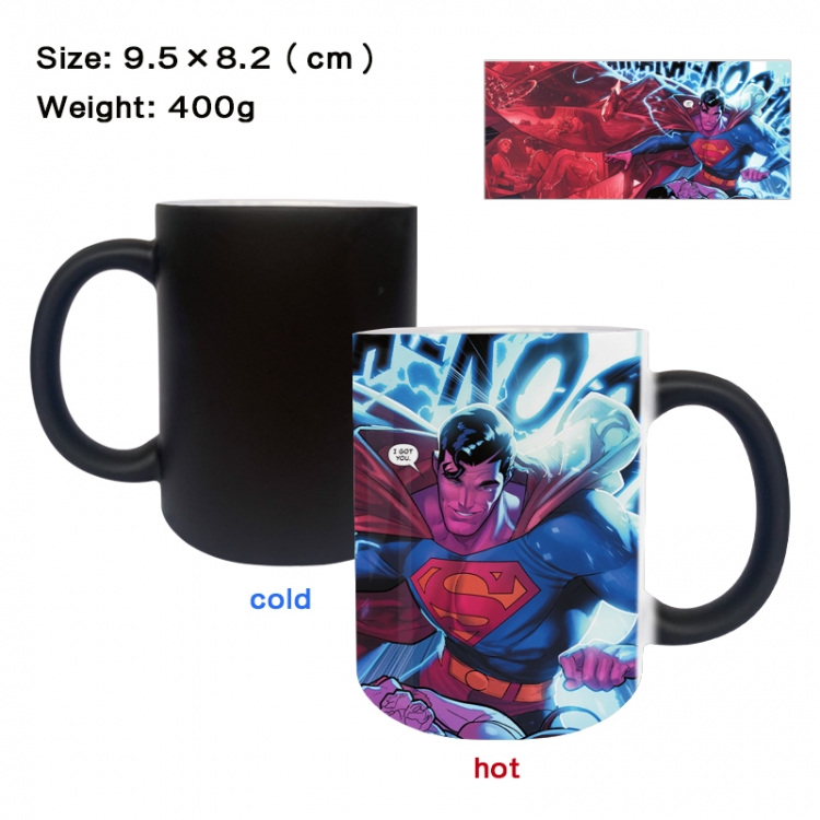 Superman Anime peripherals color changing ceramic cup tea cup mug 9.5X8.2cm