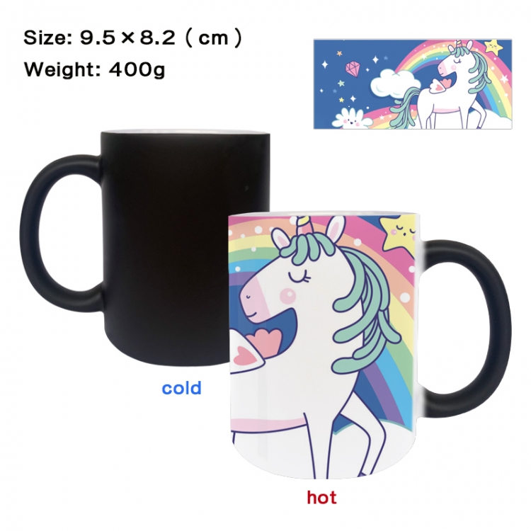 Unicorn Anime peripherals color changing ceramic cup tea cup mug 9.5X8.2cm