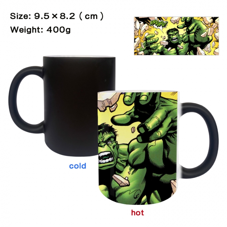 The Hulk Anime peripherals color changing ceramic cup tea cup mug 9.5X8.2cm