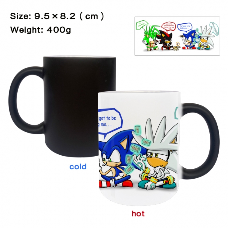 Sonic The Hedgehog Anime peripherals color changing ceramic cup tea cup mug 9.5X8.2cm